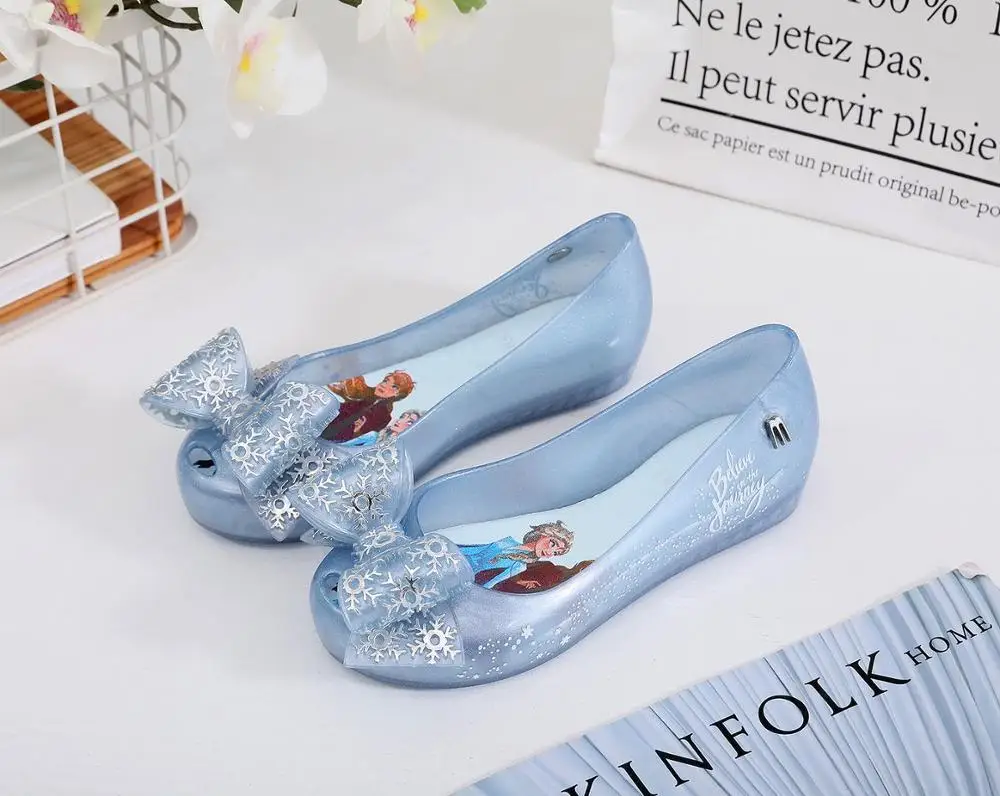 Мини Melissa 2020 Принцесса Эльза сандалии для девочек Детская прозрачная обувь мини