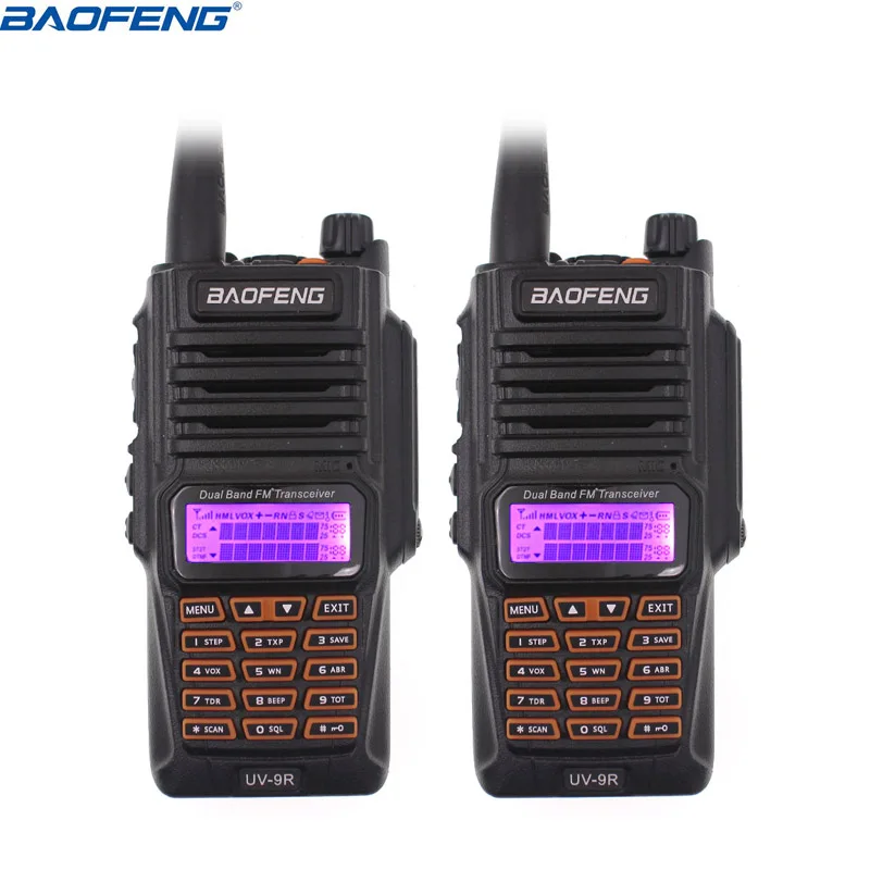 2 шт. BaoFeng UV-9R Plus водонепроницаемый портативная рация 8 Вт UHF VHF Двухдиапазонный IP67 HF UV трансивер 9R портативный Радиоприемник