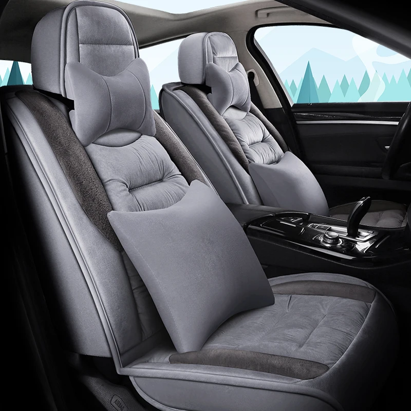 winter season plush material warm universal fit car seat cover cushion for lada kia hyundai bmw | Автомобили и мотоциклы