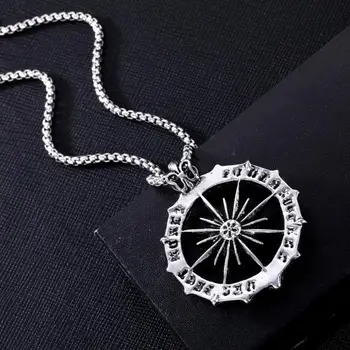 

2020 Western Vintage Hip-hop Plain Pendant Necklace Stainless Steel Rudder Star Pendant Necklace Female Male Jewelry