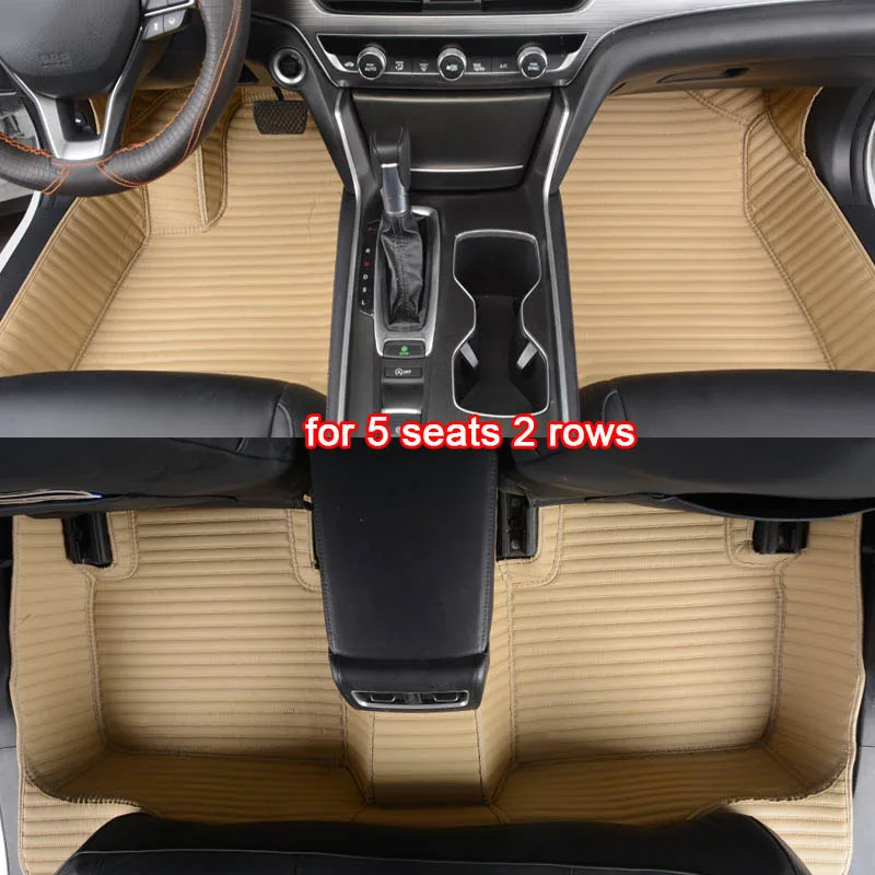 Пользовательские автомобильные коврики для Toyota chr CROWN Land Cruiser Prado WISH Venza Fortuner Sienna, Tundra 86 Zelas Previa автомобильные коврики для ног - Название цвета: beige 2 rows