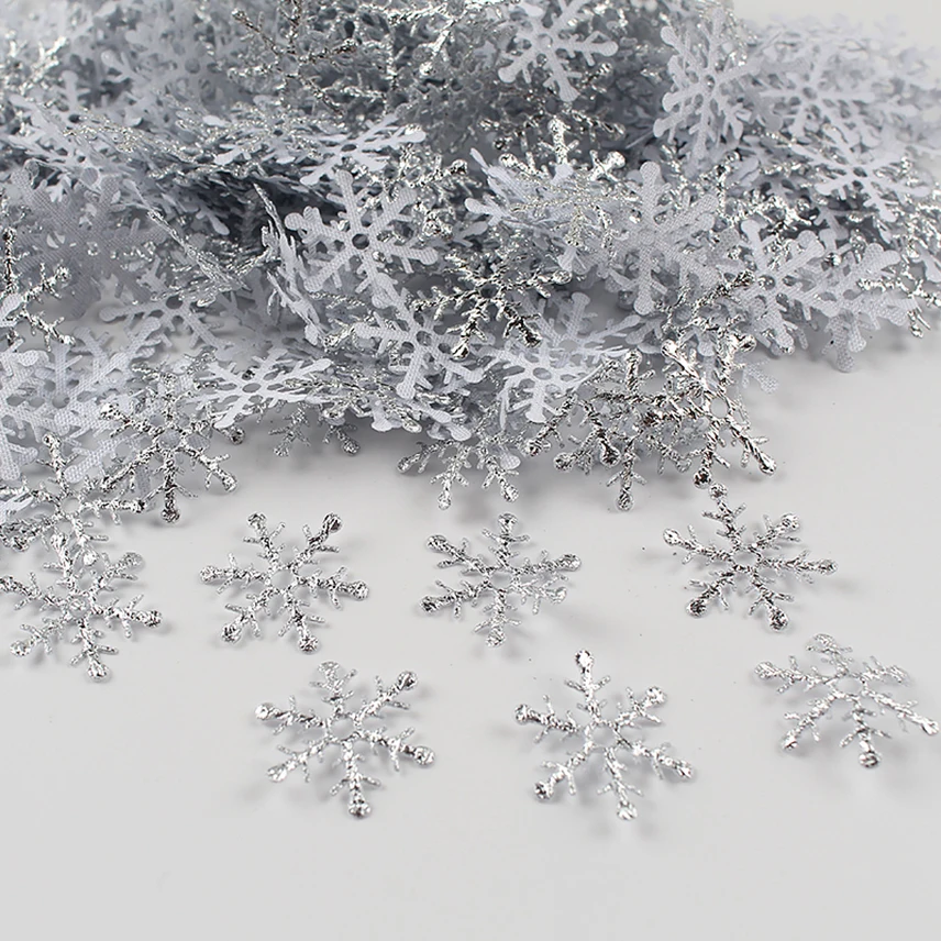 Christmas Ornaments 300Pcs Christmas Snowflakes Party Confetti New Year Fake Snow Frozen Party Tree Crafts christmas ornaments winter snow decoration