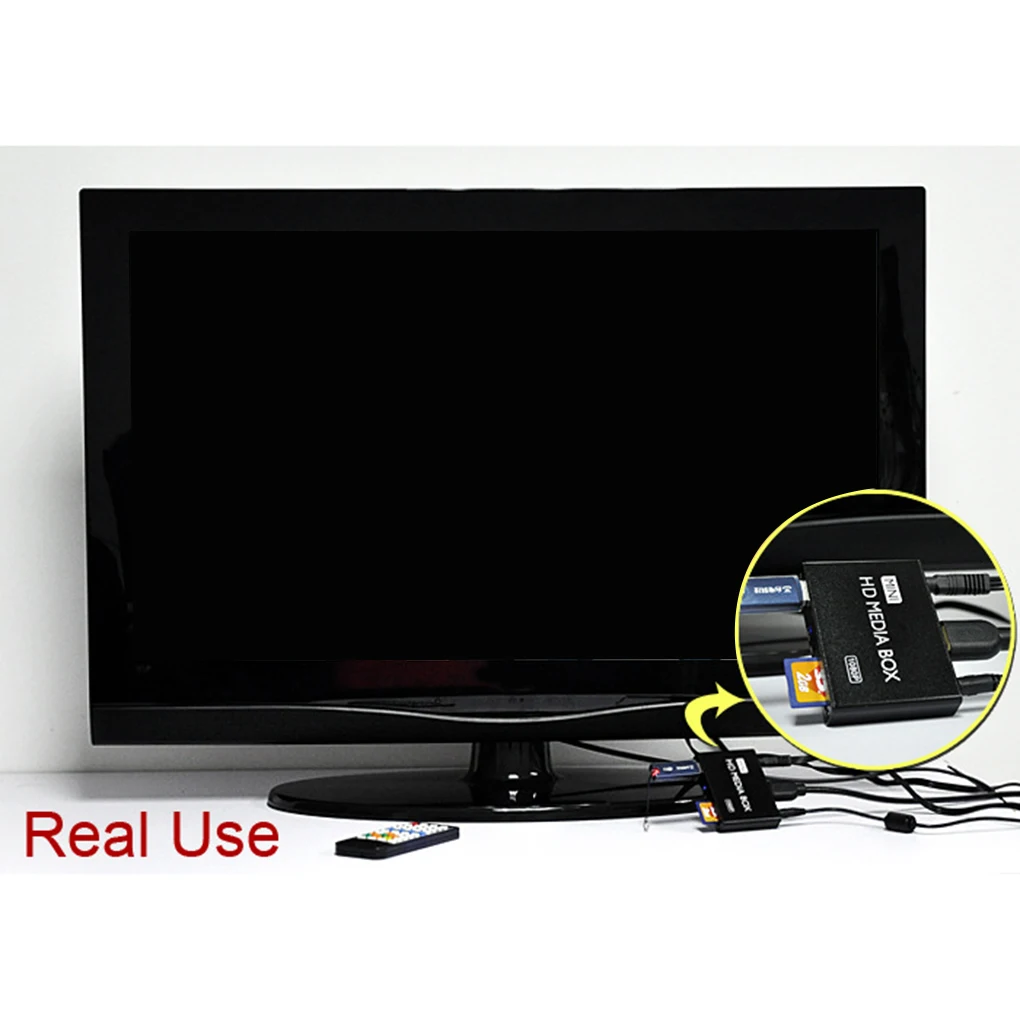 MP013 мини медиаплеер HD AV USB SD/MMC видео плеер 1080P мультимедиа рекламные игры ЕС plug