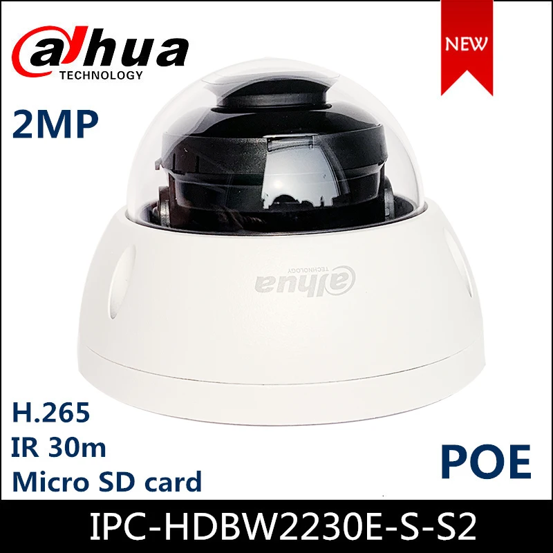 Dahua 2MP POE IP камера IPC-HDBW2230E-S-S2 IR мини купольная сетевая Поддержка обновленная версия