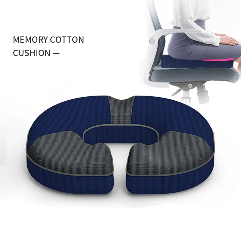 Orthopedic Memory Foam Thickned Car Seat Cushion Set Slow Rebound Office Chair Back Support Cushion Seat Support Lumbar Cushion