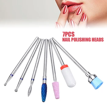 

7pc Nail Polishing Heads Ceramic Grinding Milling Cutter Beauty Tools For Manicure Pedicure Polishing Mill Cutter Nail Files