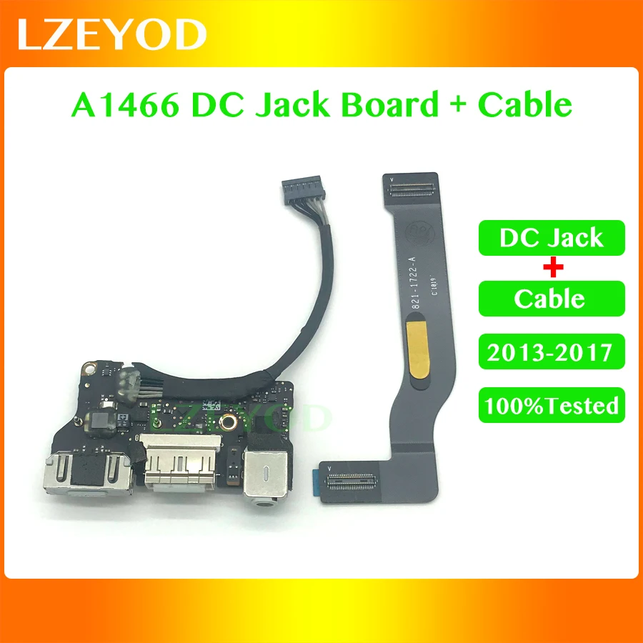 

Original Laptop I/O USB Audio DC Jack Board Flex Cable 820-3455-A 821-1722-A For MacBook Air 13" A1466 2013 2014 2015 2017 Year