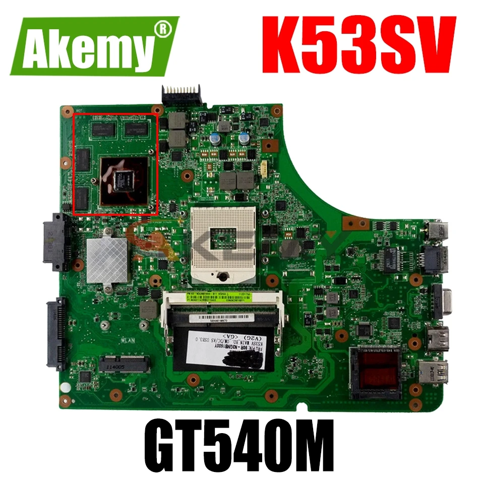 Материнская плата AKEMY K53SV для ноутбука ASUS K53SM K53S A53S X53S P53S K53SJ K53SC материнская rev3.0/3 1/2