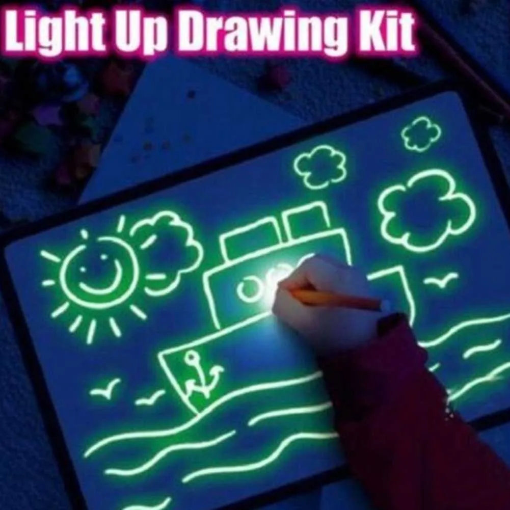 Граффити доска для рисования прочный волшебный развивающий DIY детей с ручкой письма подарок флуоресцентные забавные развивающие игрушки Светящиеся