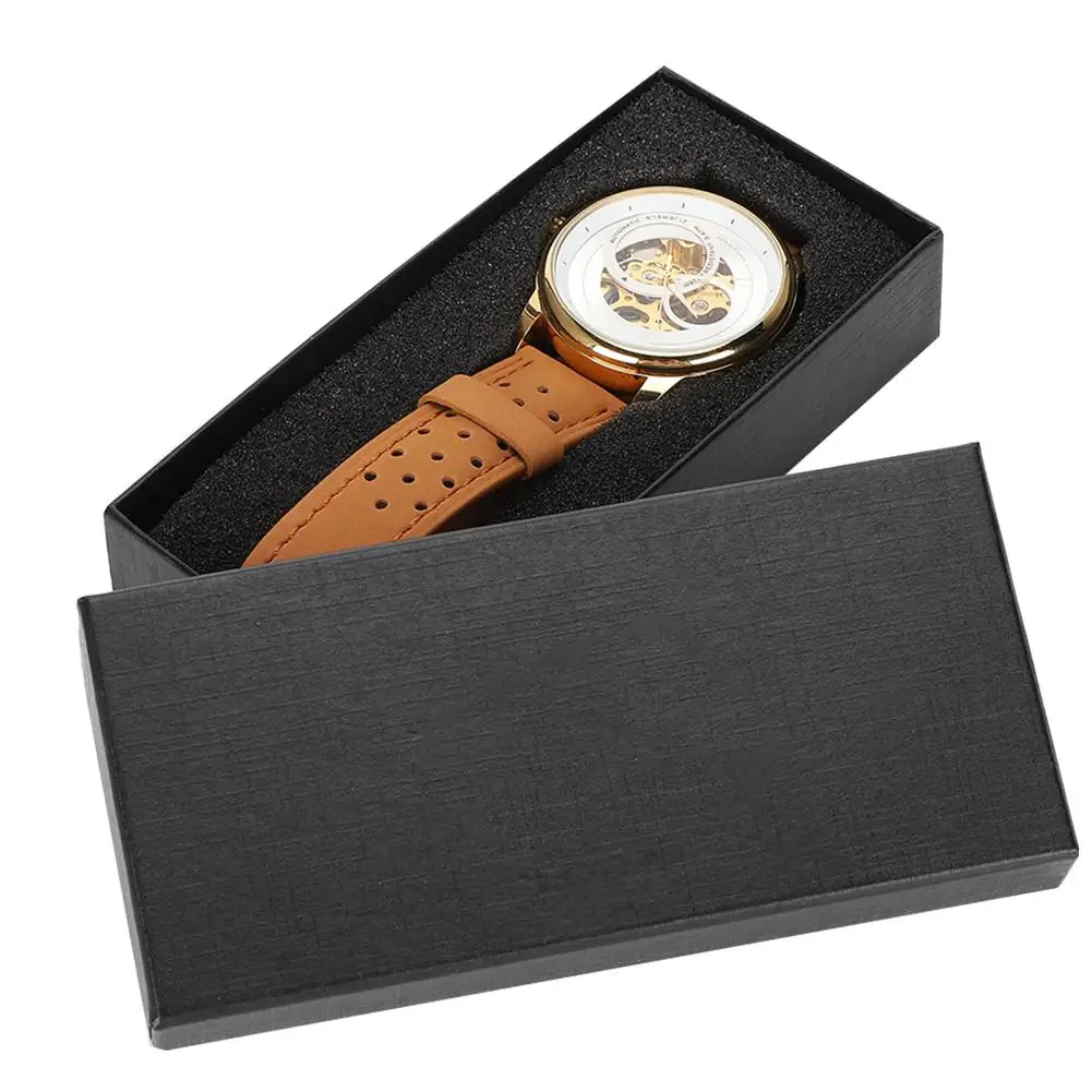 Watch Unique Hollow Design Fashion Men Round Dial Hollow Waterproof Automatic Wristwatch Mechanical Watch Gift Watches for Men