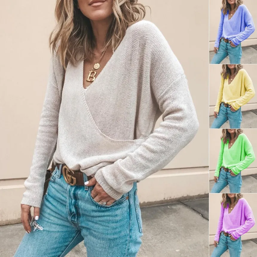 

2020 Fall/Winter Women's Clothes Knitted Top Long Sleeve Loose Cardigan Johnature Coat Sweater Mint Green Top