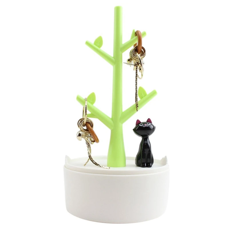 Jewelry Organizer Super Cute Cat Design Jewelry Box Earrings Hangers Storage Rack Ring Display Jewelry Holder Gift Home Decorati