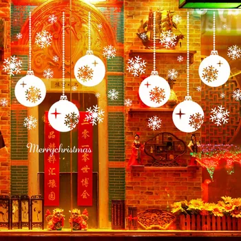 

80#Christmas Snowflake Window Stickers Bedroom Living Room Wall Decal Stickers Room Decoration Kids Wall Stickers 922