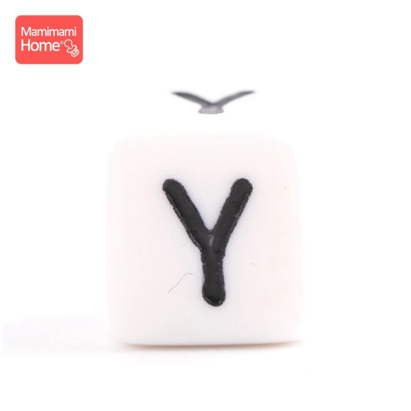 Y Mamihome 100pc Силиконовые Бусины с буквами английские пищевые Силиконовые бусы для прорезывания зубов DIY цепочка для прорезывания зубов подарки Детские товары игрушка - Цвет: Y