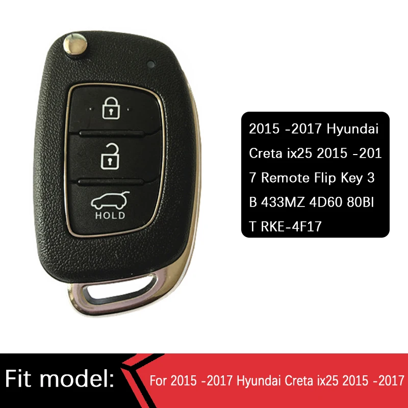 CN020091 Hyundai 2015 -2017 дистанционный флип-ключ 3B 433MZ 4D60 80BIT RKE-4F17 | Автомобили и мотоциклы