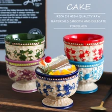 

Ceramic Creative Souffle Baking Bowl Double Skin Milk Dessert Bowl Pudding Cup Steaming Cake Bowl Oven Tableware Baking Cup