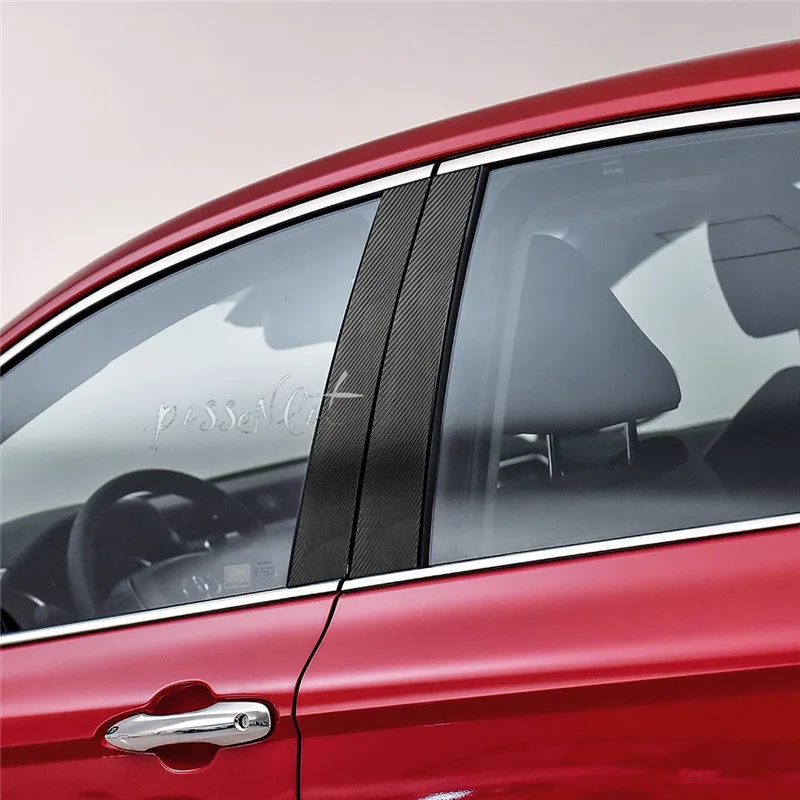 Подходит для Camry-19 восемь поколения автомобильные аксессуары B Колонка планка оконных наличников углеродного волокна 3D стикер автомобиля