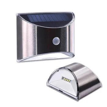 

2pcs LED Street Lamp Solar Wall Outdoor Wall Light Stainless Steel Solar Powered Pir Motion Sensor Outdoor Garden Street Lamp