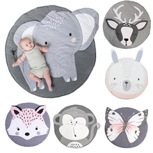 Tapis rampant rond pour nouveau né, tapis de jeu rond pour bébé, tapis de jeu de dessin animé en 3 dimensions pour enfants, décoration de chambre, couverture cheval