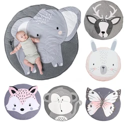 Tapis rampant rond pour nouveau né, tapis de jeu rond pour bébé, tapis de jeu de dessin animé en 3 dimensions pour enfants, décoration de chambre, couverture cheval 