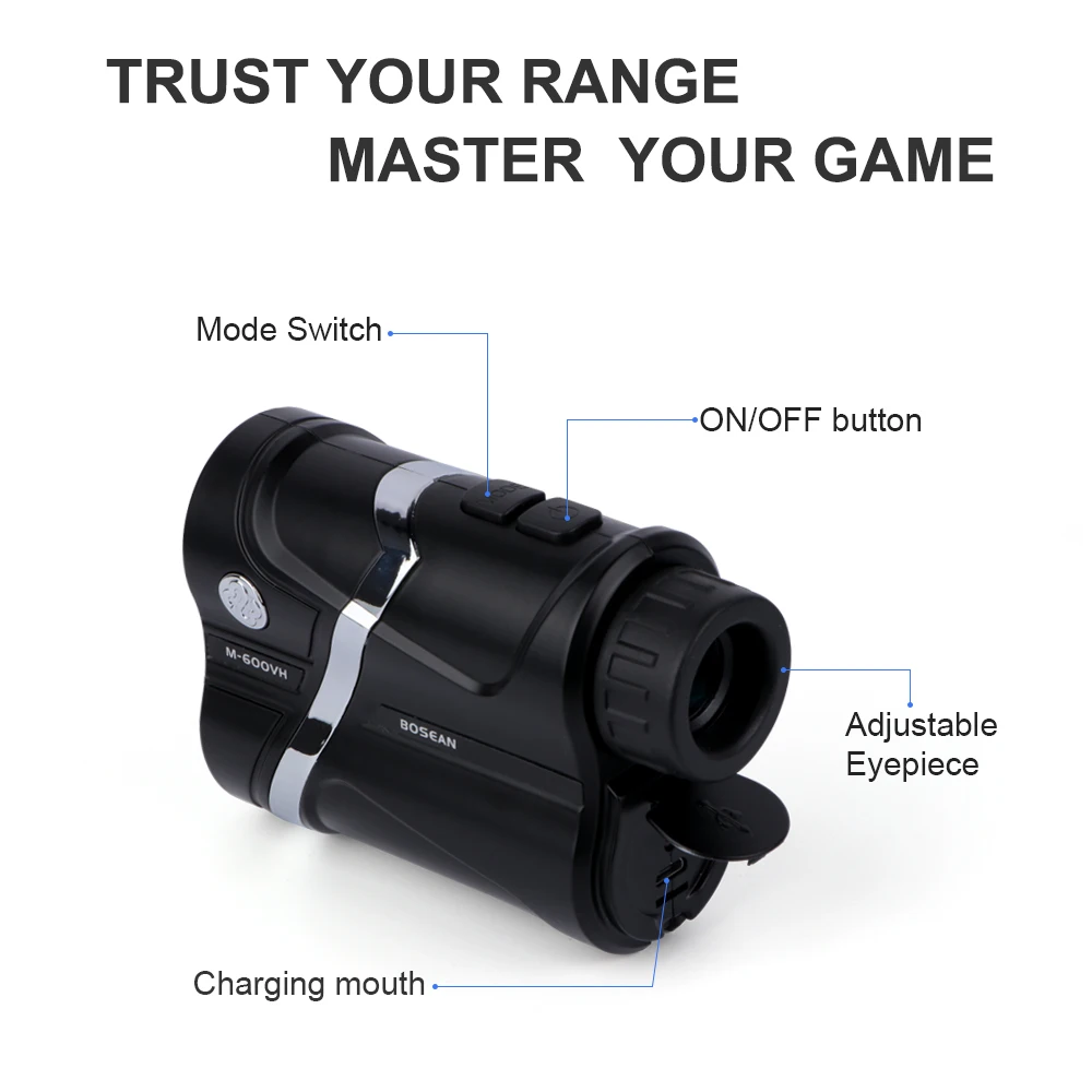 Bosean Golf Laser Rangefinder Slope Correction Vibrate Pin-seeker Flag-Lock Continuous Scan 5 Modes for Hunting 골프거리측정