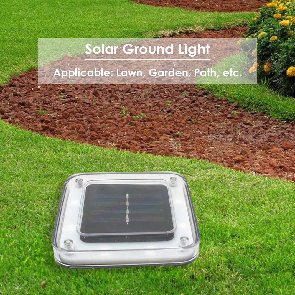 Solar à Terra Caminho do Jardim ao ar Livre à Prova Caminho ao ar Luz sob a Terra Quadrado Dwaterproof Água Enterrado Lâmpada Livre Caminho Jardim Decoração 8led Luz 9 dwaterproof água enterrado lâmpada luz sob a