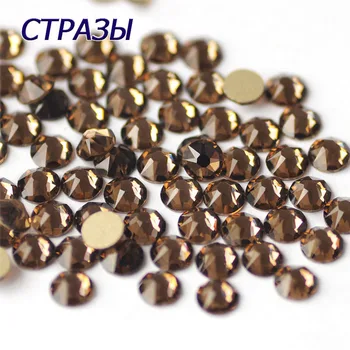 

CTPA3bI Super Clear Smoked Topaz Color SS16-SS40 Nails Art Rhinestones Glitter Crystals DIY Non HotFix stones Decoration strass