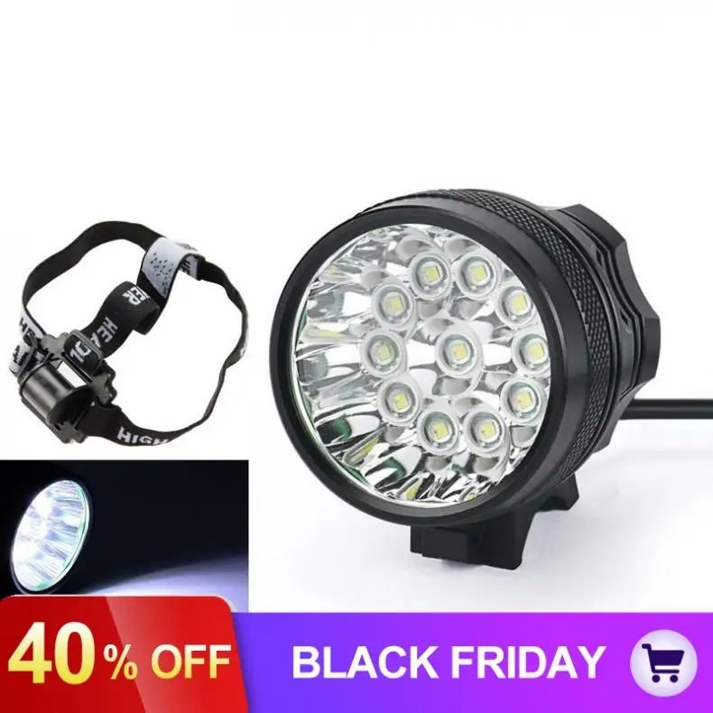 Waterproof 11 x XM-L T6 LED 8 x 18650 Bicycle Cycling Light Flashing Lamp Headlight Bike Light+ Charger