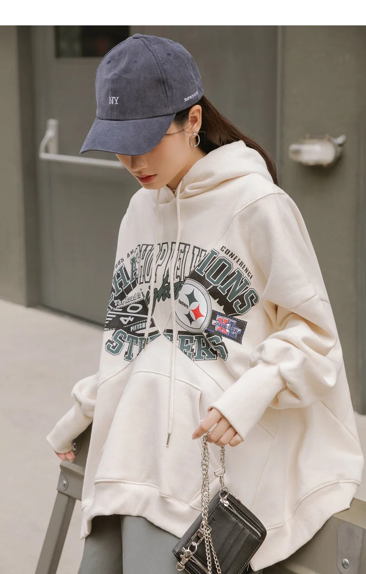 Корейский стиль, женские толстовки с милым принтом, Harajuku, большие размеры, свободные пуловеры, толстовки, свитшоты, уличная одежда, осень-зима