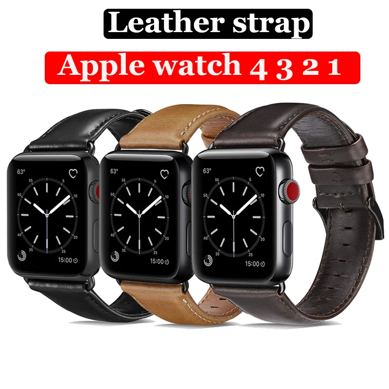 

Leather strap for Apple watch band 44mm 40mm 42mm 38mm correa iwatch series 4 3 2 1 watchband bracelet wrist belt Accessories