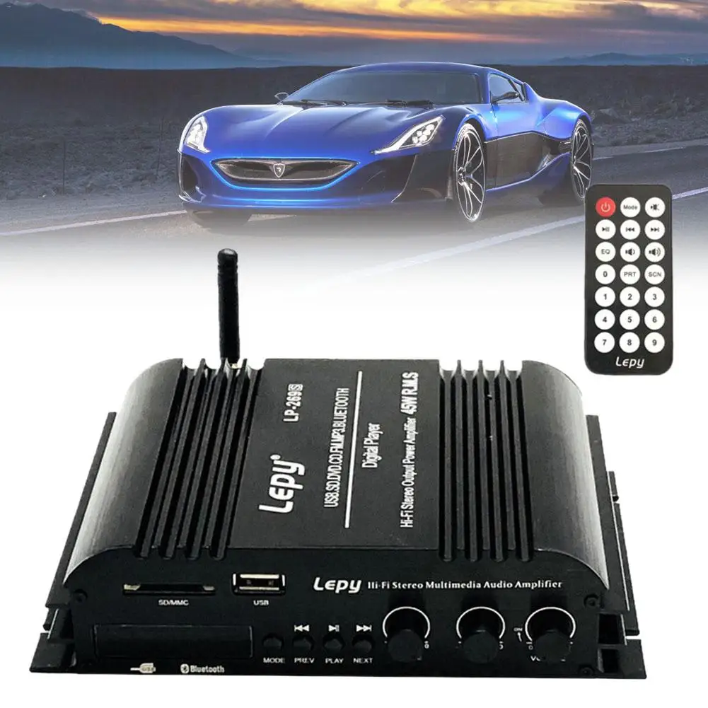 Lepy hi-fi стерео мультимедиа 4-канальный 180 вт(45 вт X 4) Bluetooth усилитель мощности аудио усилитель USB SD DVD CD FM MP3