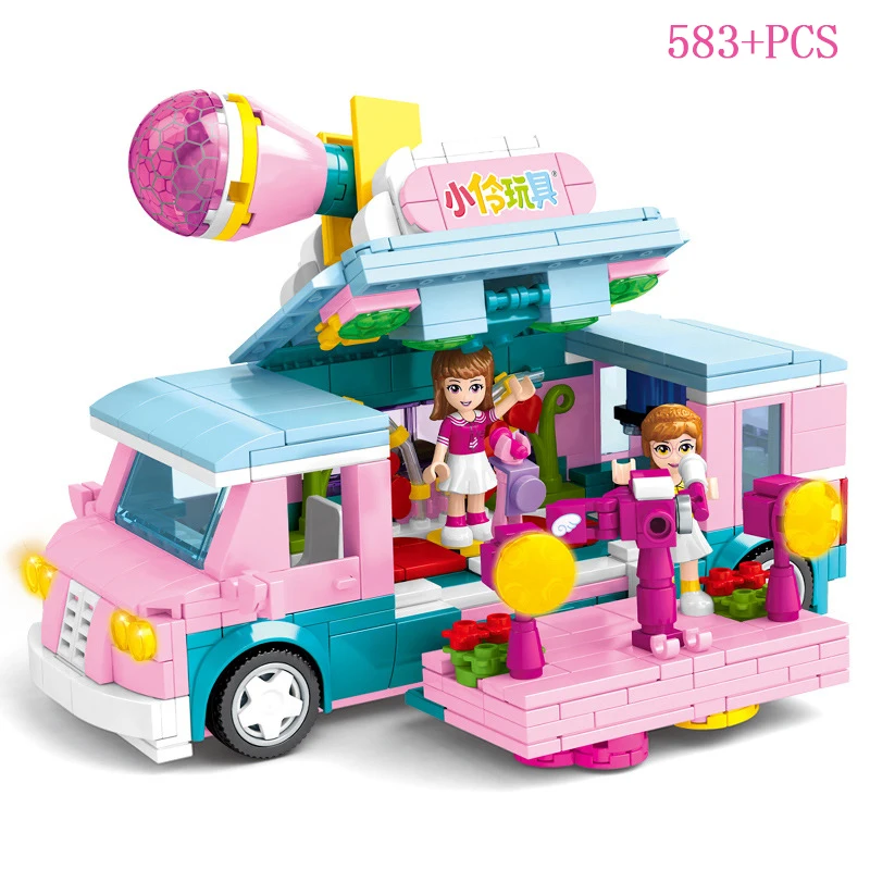 

2020 City Girl Friends Building Blocks Interview Vehicle Mini Street View Bricks Creative Decoration Children's Educational Toys