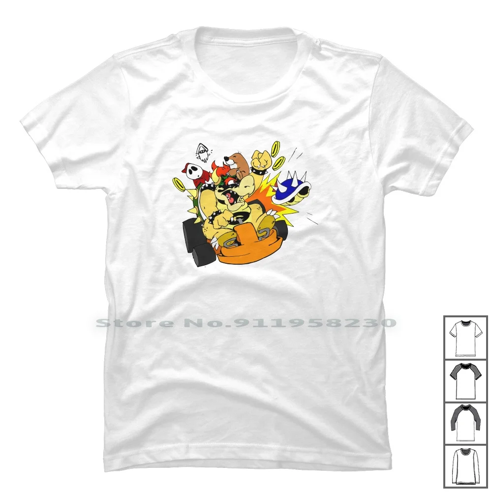 Bad Luck Bowser T Shirt 100% Cotone Bad Luck Cartoon Gamers Movie Gamer Luck Game Bow Bad Ny Me Ba