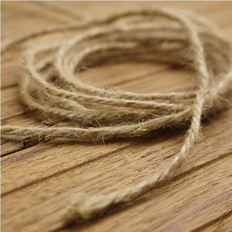Natural Brown Hemp Rope Twine String Cord Craft DIY Making Jute Packaging Retro
