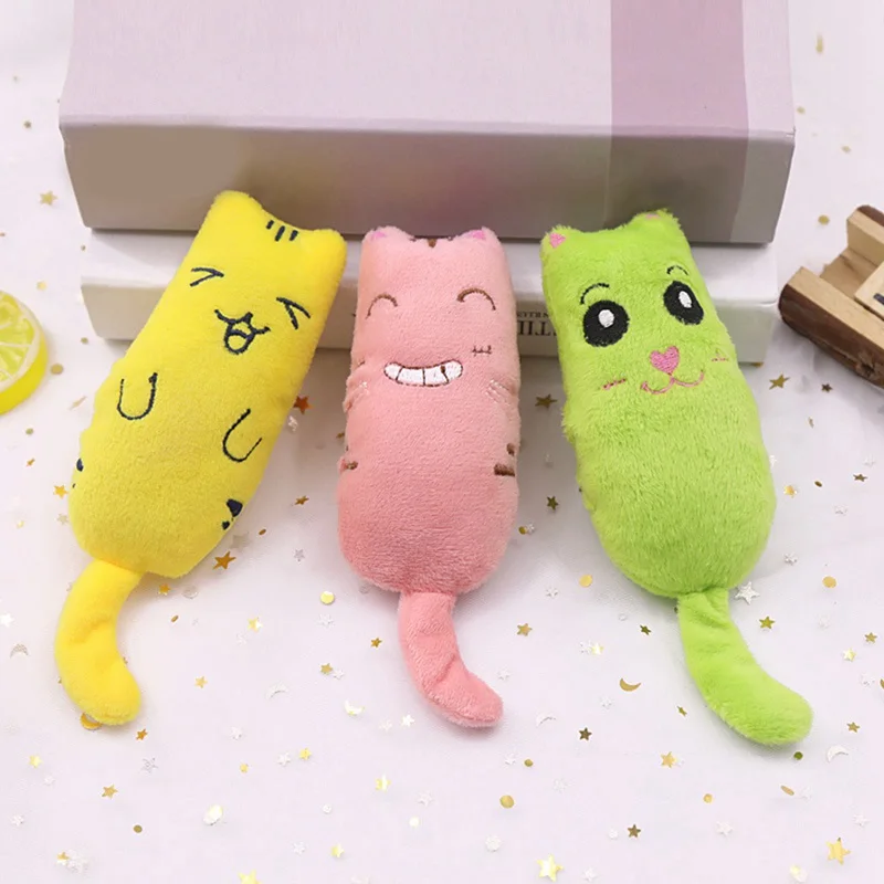 Pet Lovely Plush Catnip Toy Durable Pillow Cat Chewing Toy Teeth Grinding Catnip Kitten Toy Resistant to Bite Scratch Cat Supply