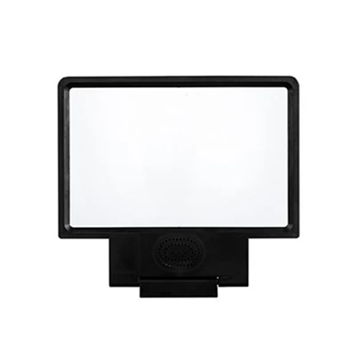 Универсальный мобильный телефон 3D экран HD видео стереоскопический усилитель увеличительное стекло Подставка-книжка держатель с динамиком - Цвет: Черный