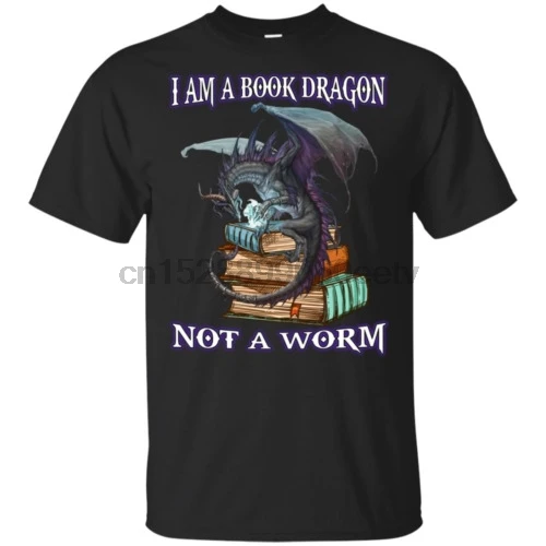 I Am A Book Dragon Not Worm Мужская футболка S-6XL |