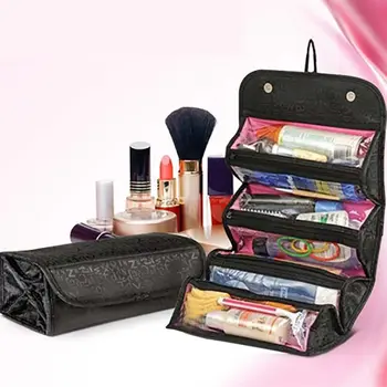 

Make Up Cosmetic Bag Case Women Makeup Bag Hanging Toiletries Travel Kit Jewelry Organizer Cosmetic Case AA