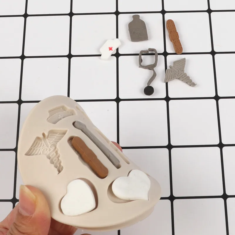 DIY медсестры шляпа термометр доктора форма для торта Доктора Инструмент для украшения торта помадка шоколадная глина ремесло Смола