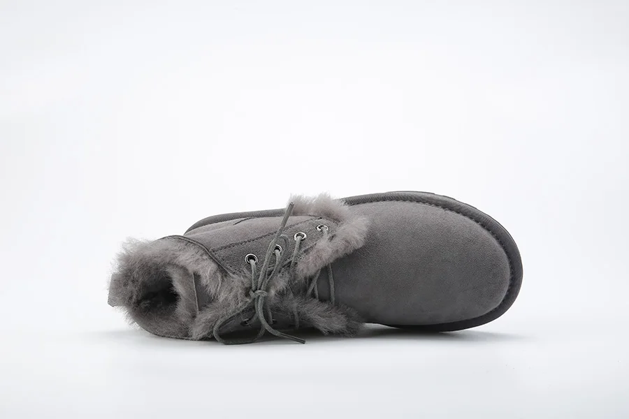 INOE сапоги женские модные сапожки натуральная овечья кожа на меху женские ботильоны зимние ботинки на шнуровке Повседневная женская зимняя обувь с нескользящей подошвой удобные сапоги из овчины ботинки женские удобные