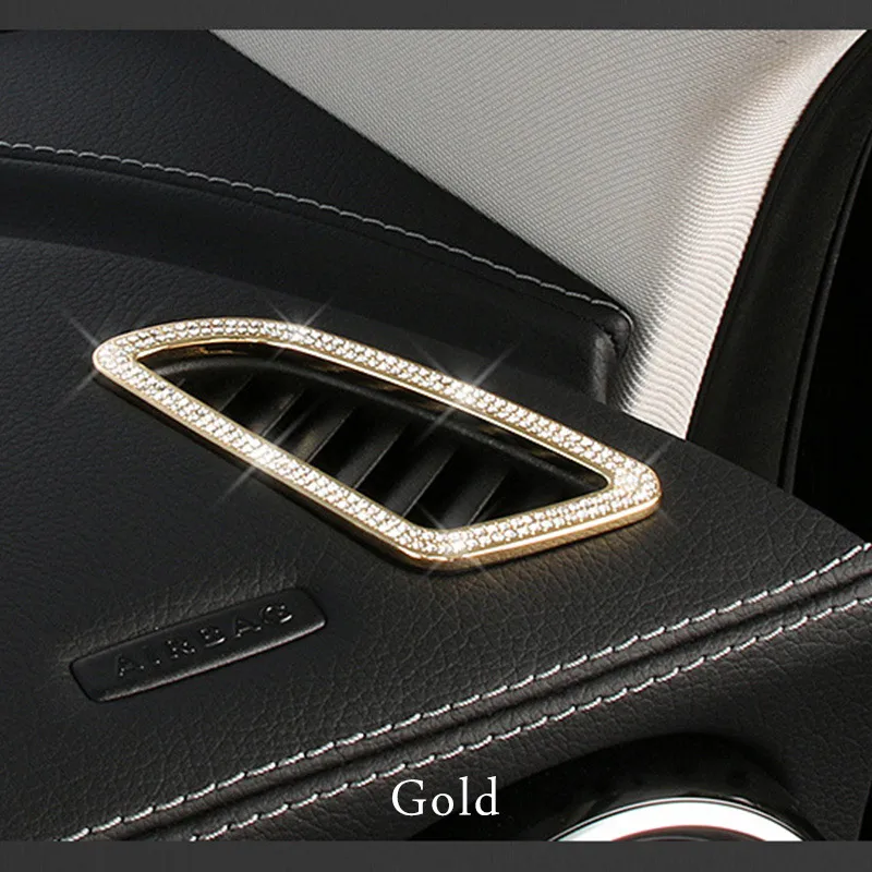 gold 2pcs Инструмент на выходе полосы для Mercedes w205 amg/Внутренняя отделка c63 mercedes c Класс аксессуары w205 Mercedes glc x253/amg купе - Название цвета: gold 2pcs