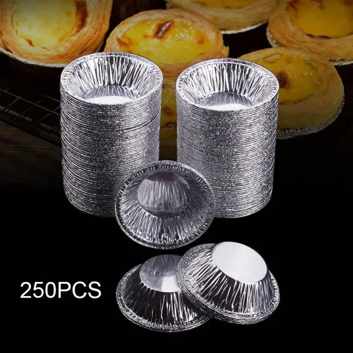 250 Piezas Papel De Aluminio Molde Desechable Para Tartas 