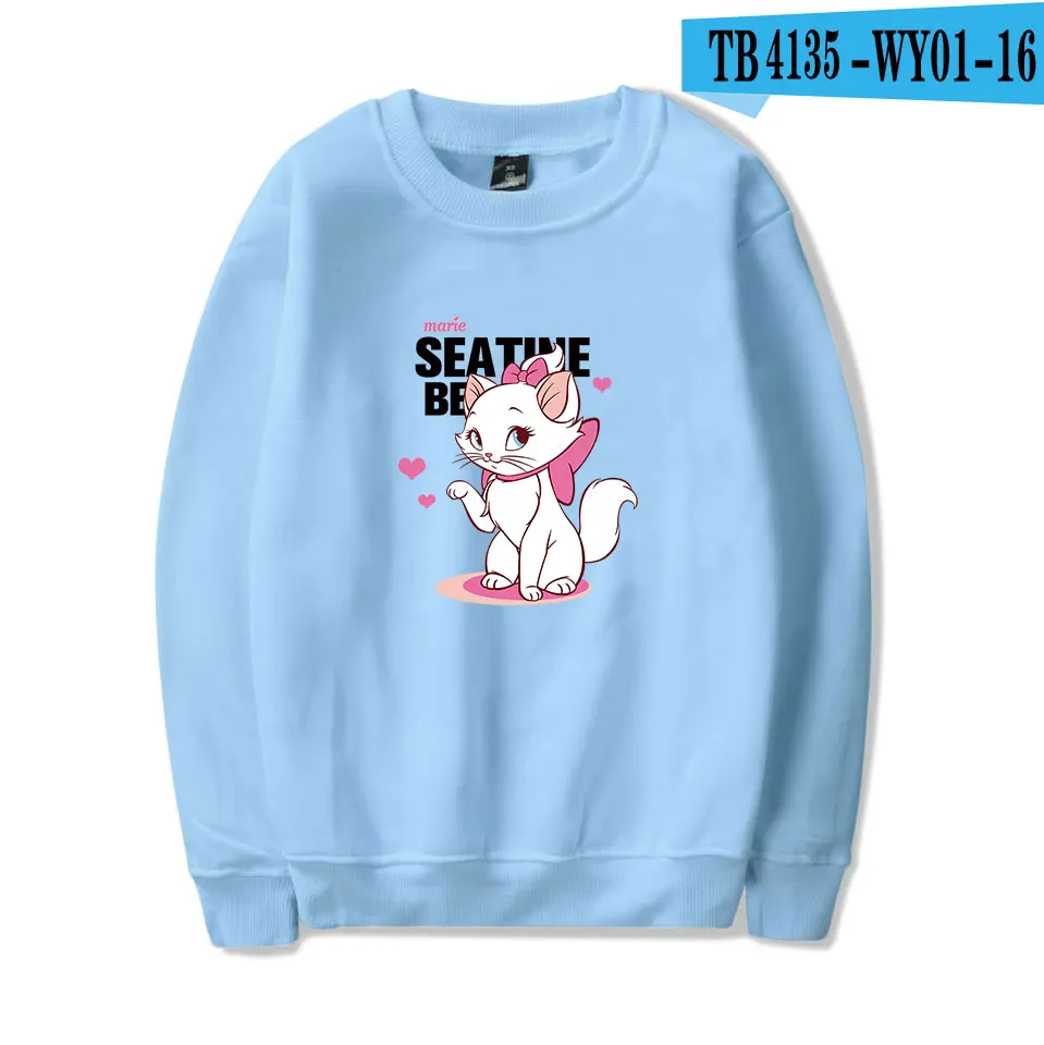 Light Blue WAMNI Harajuku Kawaii свитер с круглым вырезом и принтом кота модный спортивный костюм с принтом популярная теплая рубашка - Цвет: Light Blue