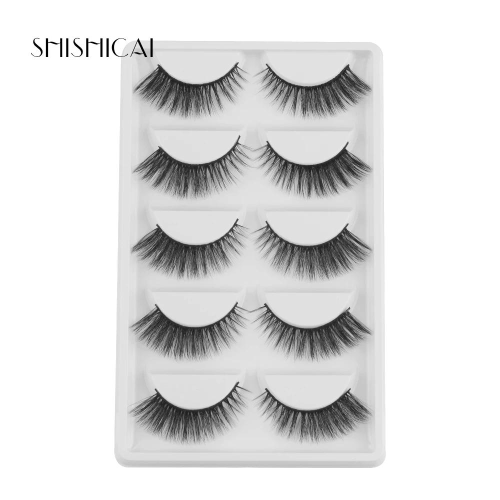 A013 MAGEFY 5 Pairs/Pack High Quality Faux 3D Mink Lashes Hair Soft Synthetic Hair False Eyelashes Professional Make up Eye Lashes - Цвет: A013