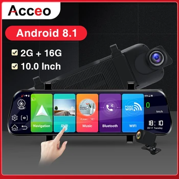 

Acceo Car Dvr X7 10 Inch Stream Media RearView Mirror Car Camera 4G Android DashCam 1080P Registrar Dual Lens Video Recorder