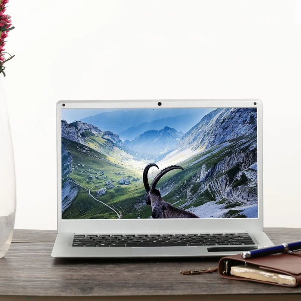 Ультратонкий ноутбук ПК 14,1 дюймовый нетбук 1366*768P дисплей пикселей 2 ГБ + 32 ГБ для Windows10