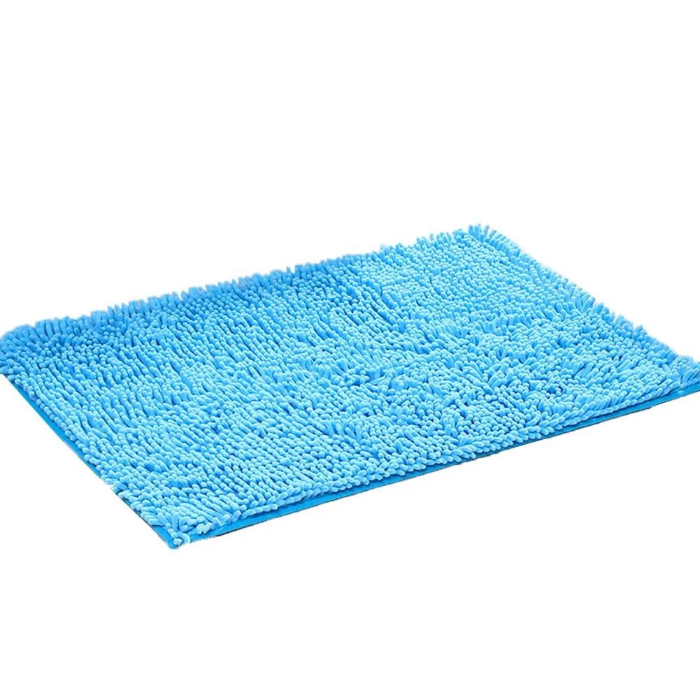 Синий Soft Microfiber Shaggy Non Slip Absorbent Bath Mat Bathroom Shower Rugs Carpet - Цвет: Синий