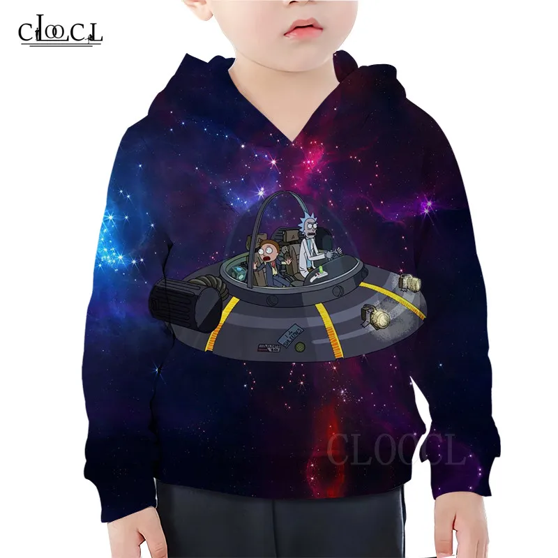 Толстовка CLOOCL с рисунком космического корабля Детская толстовка мультяшный