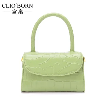 

Genuine Leather Crocodile Pattern French Handbags Small Women's Bag 2020 New Fashion Niche Simple Luxury Shoulder Crossbody Bag
