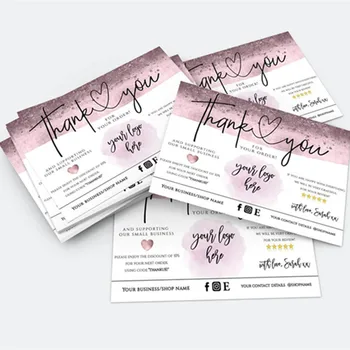 

Custom Logo Social Media Car,Business Thank You For Your Order Insert Card ,Personalize Business Name Card